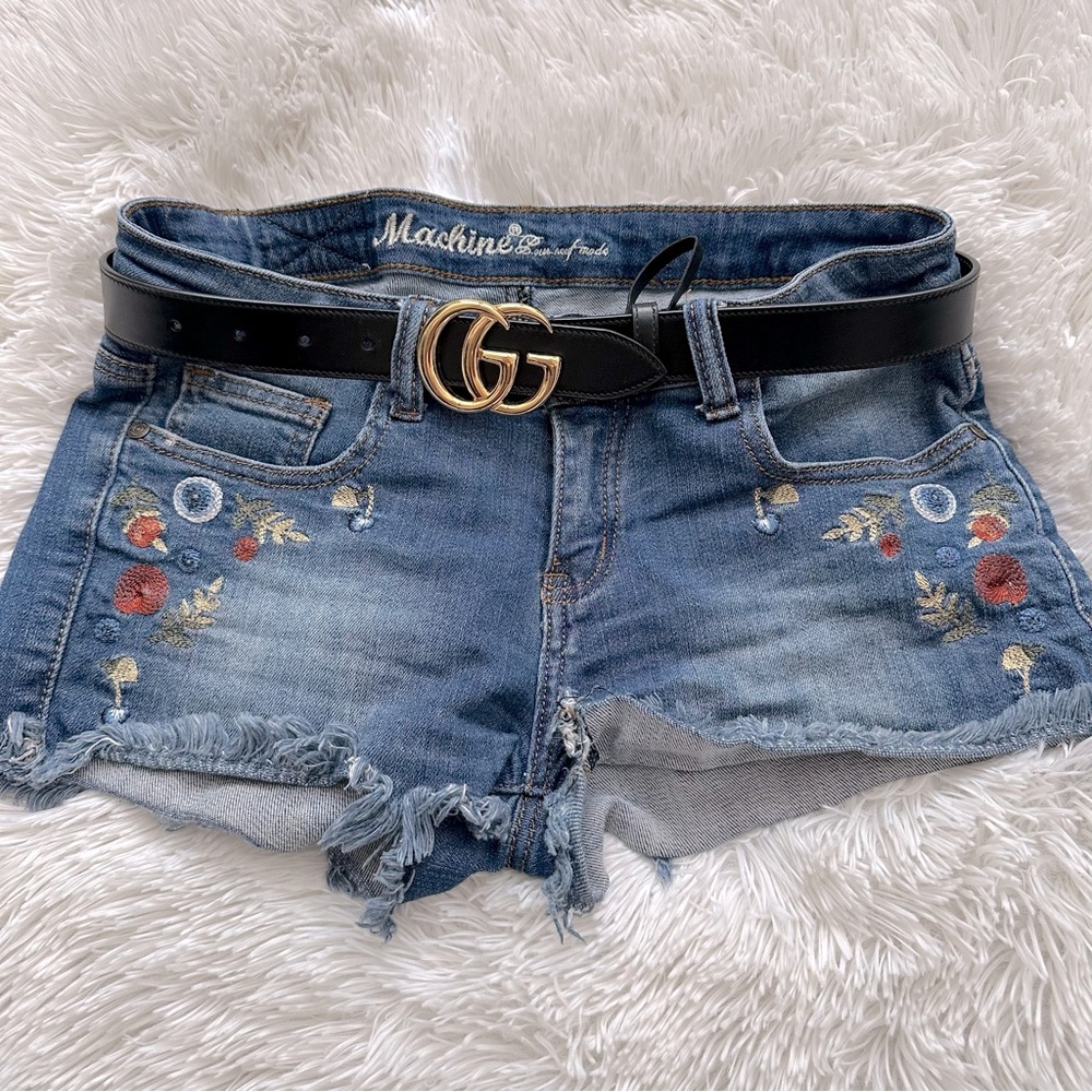 Machine denim shorts